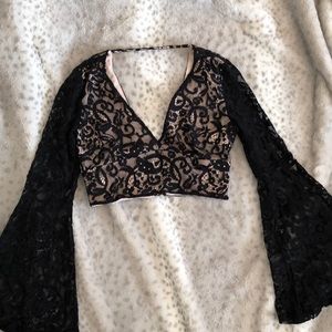 Crop lace top